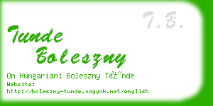 tunde boleszny business card